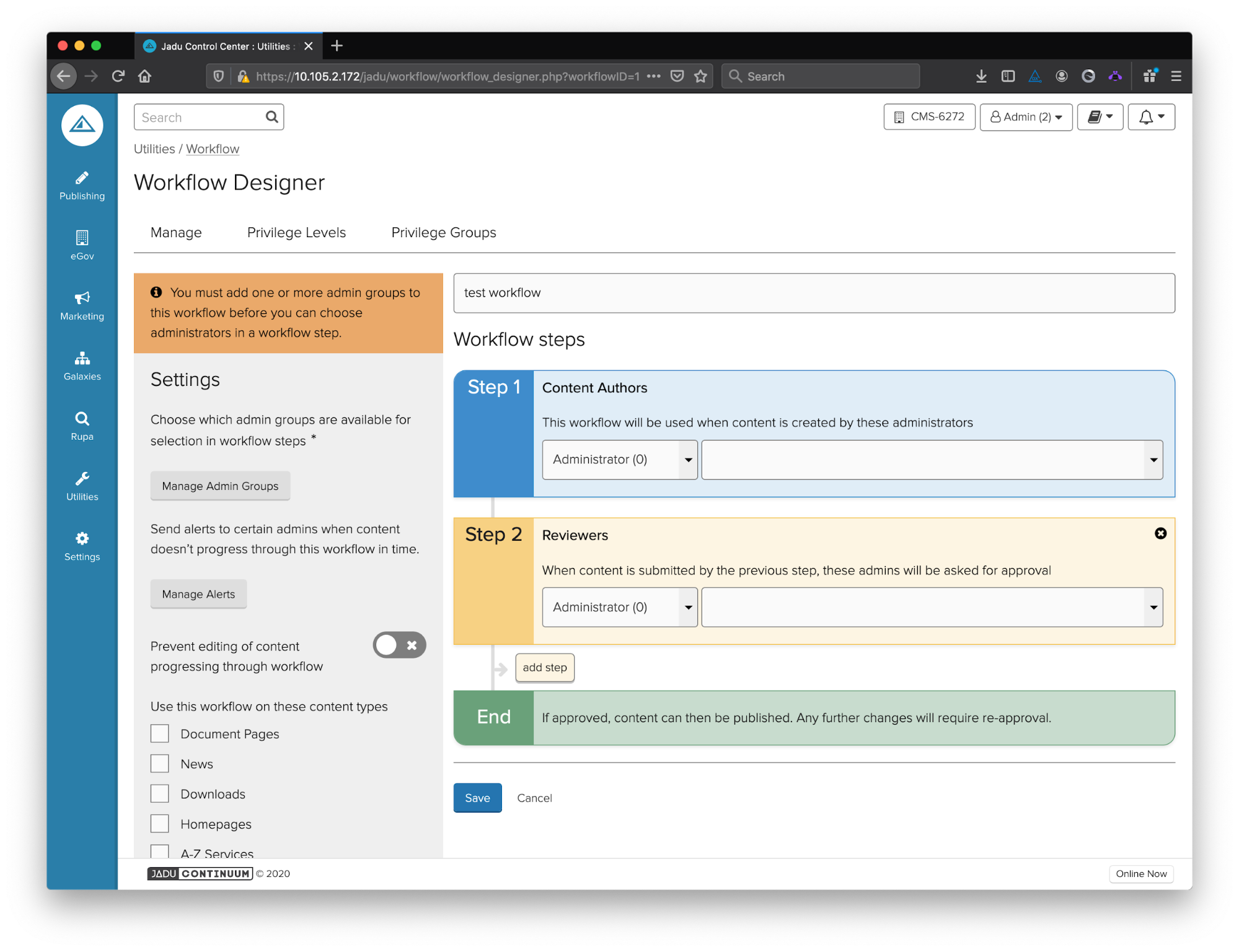 workflow designer post 20.0.0