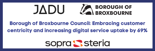 Borough of broxbourne council, Jadu and Sopra Steria logos