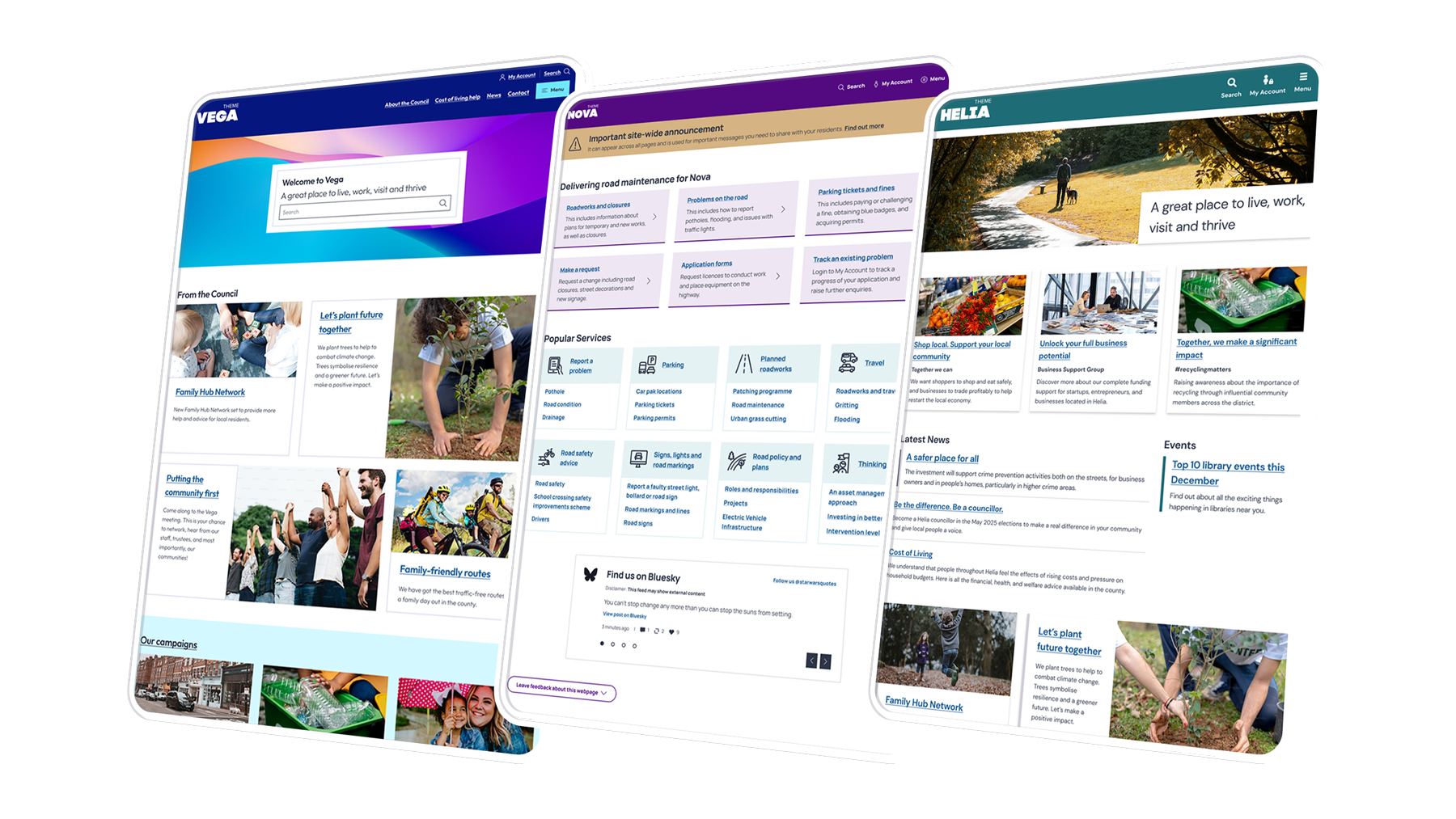 Creative themes in tablet view