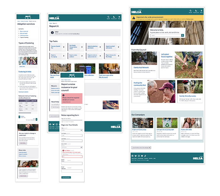 Helia theme page layouts