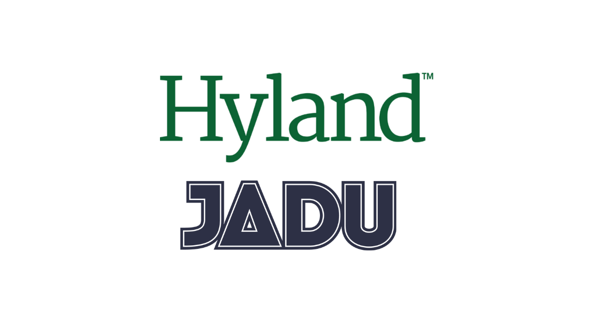 Hyland and Jadu combines logos