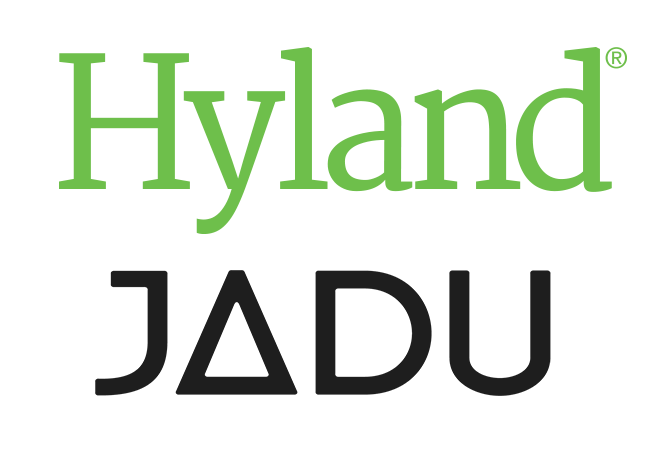 Jadu and Hyland logos