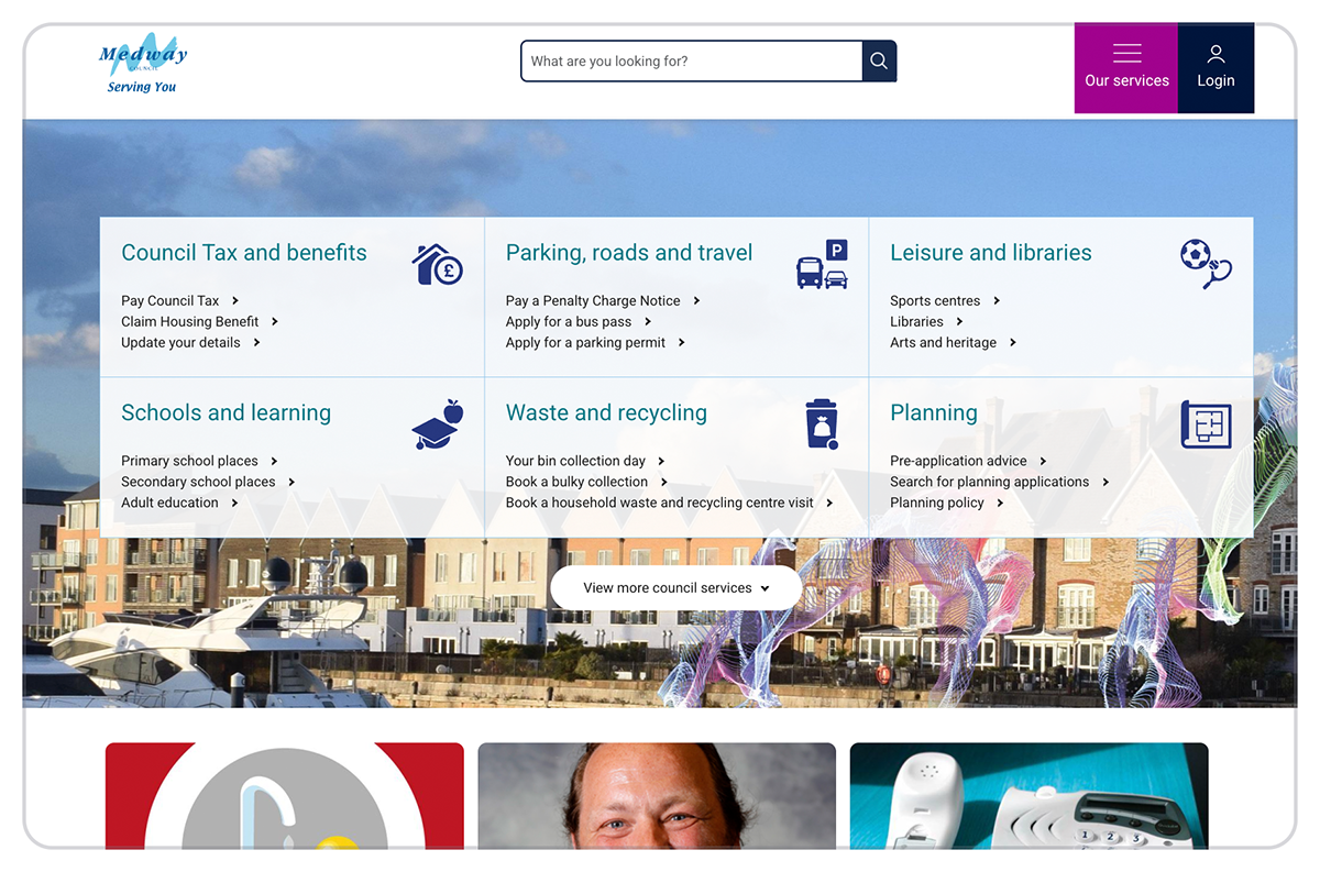 Medway Council website on a tablet