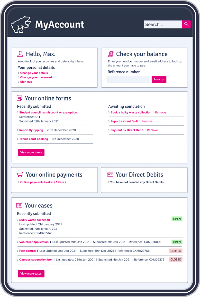 MyAccount Jadu MyAccount Jadu