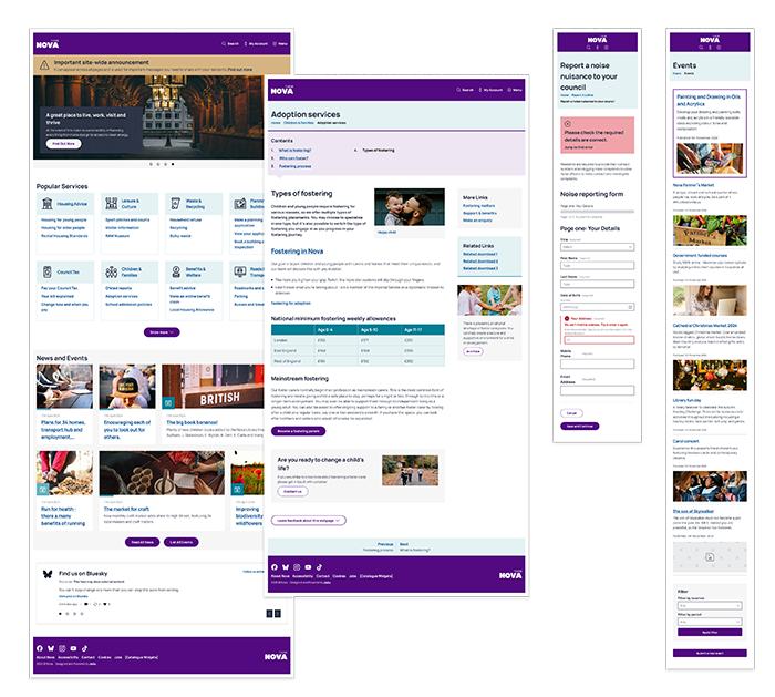 Nova theme page layouts