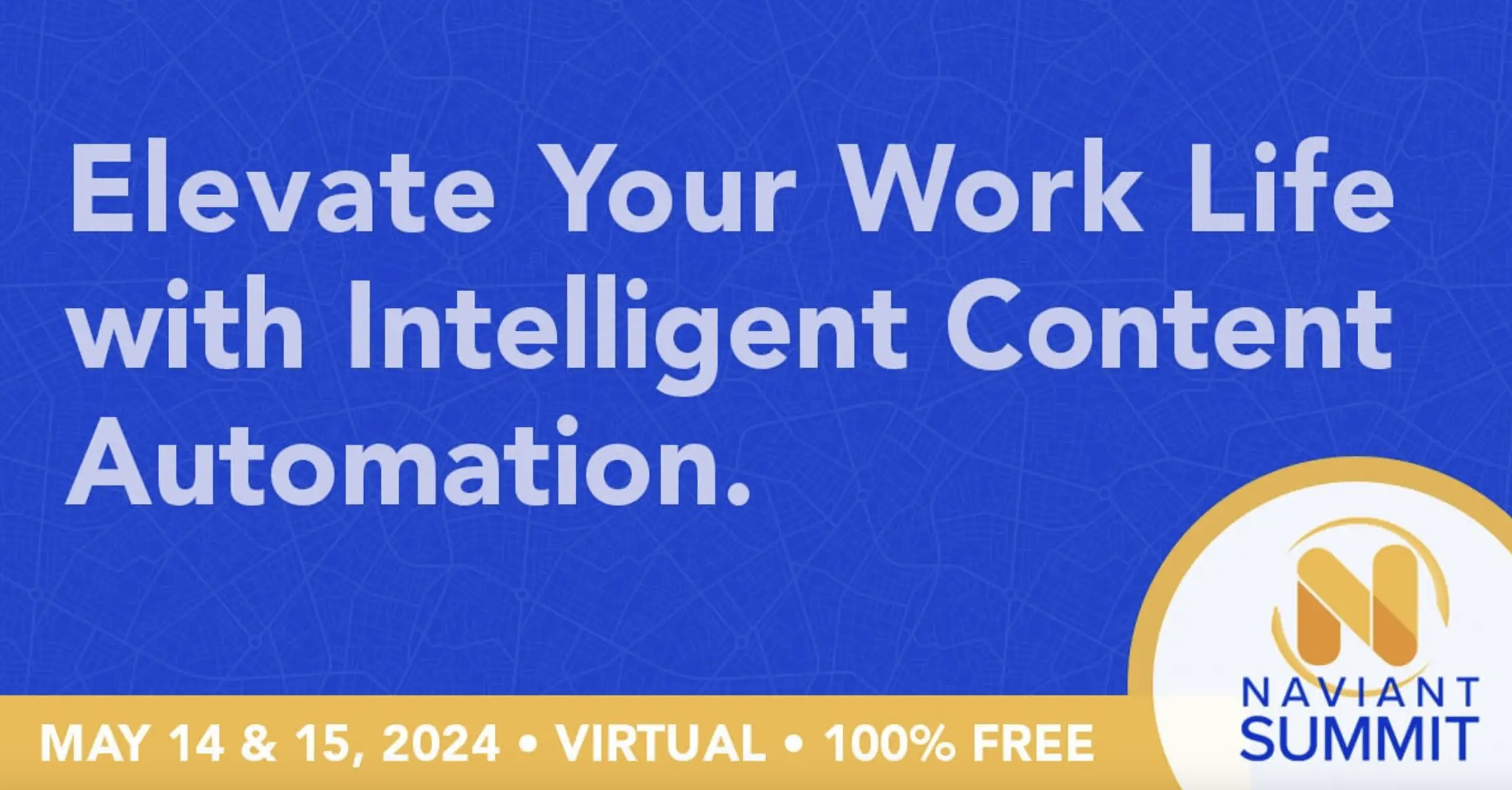 Naviant Summit Logo with blue background and orange text