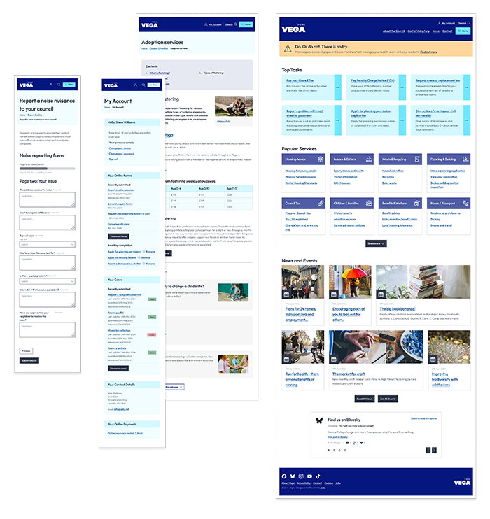 Vega theme page layouts