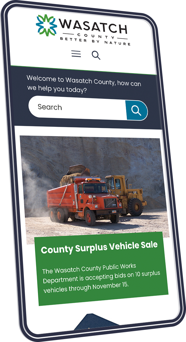 Wasatch homepage on a mobile device
