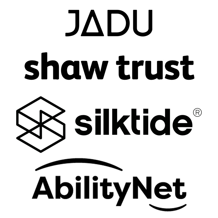 Jadu, Shaw Trust, AbilityNet and Silktide logos