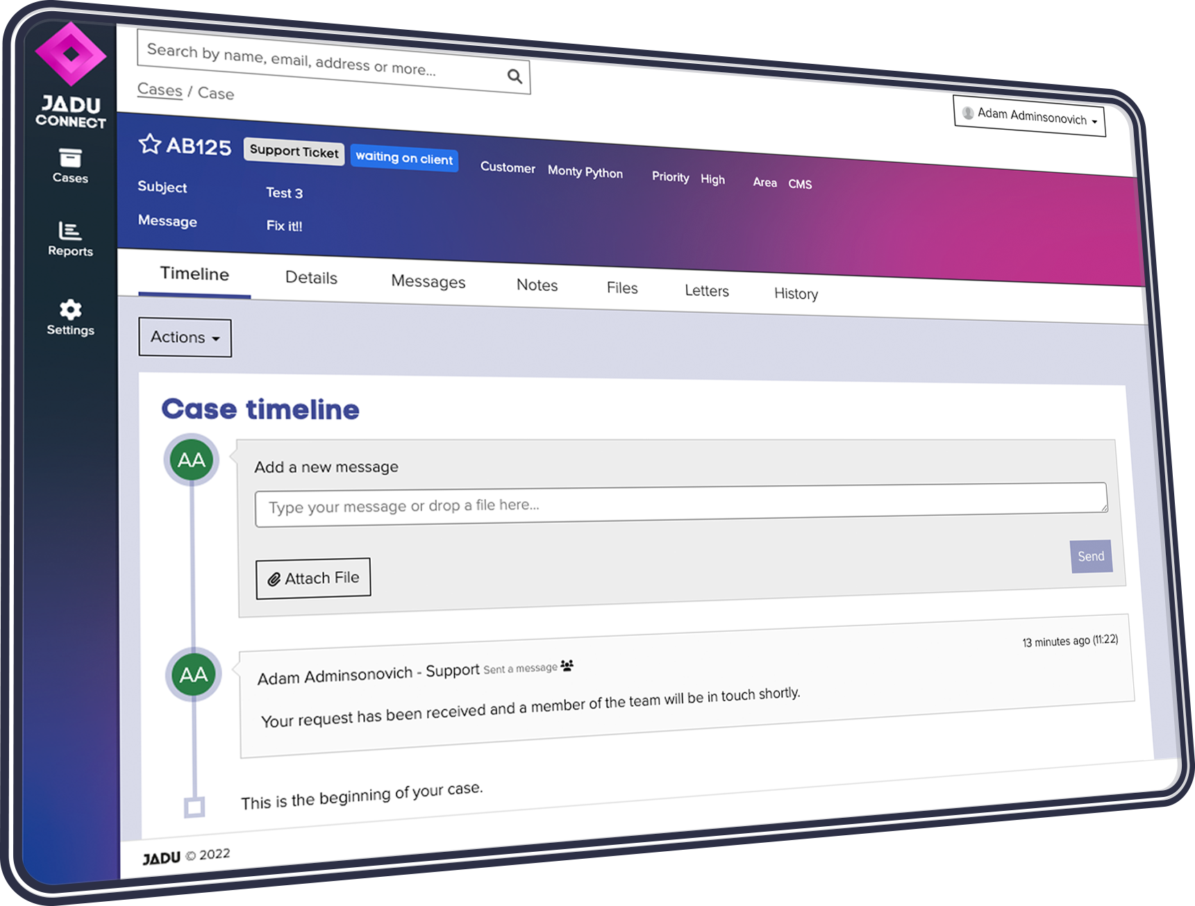 Jadu connect timeline