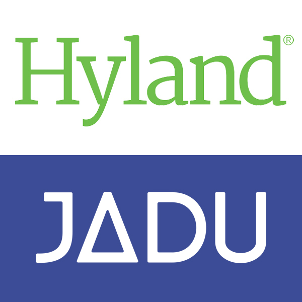 Jadu and Hyland Software  logos