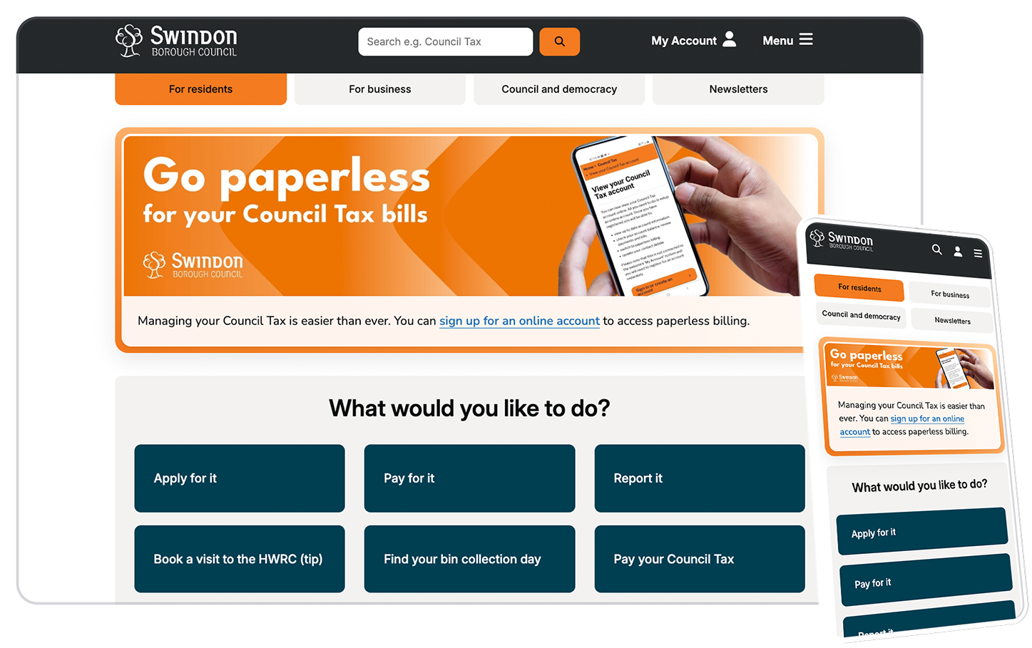 Swindon Councils homepage