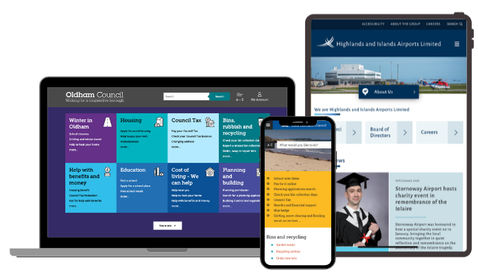 Oldham Council, East Lothian Council and HIAL websites.
