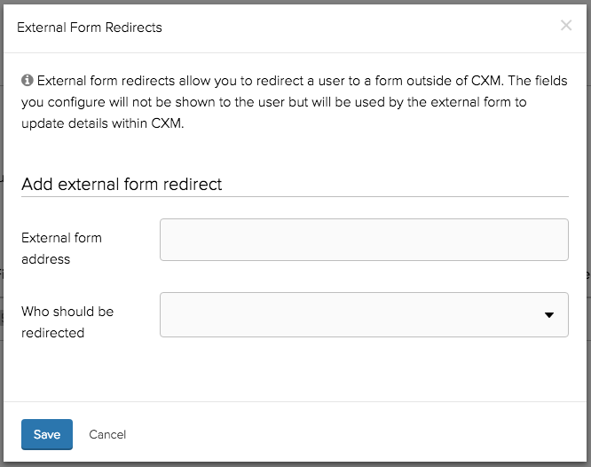 Adding an external redirect to a case form